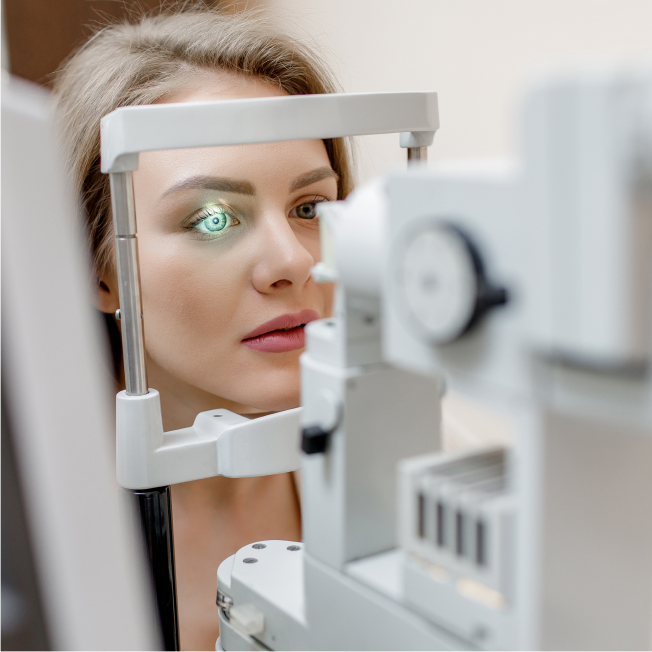 Woman getting her eyes tested